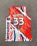 Maillot de Basket #33 Kuzma Washington Wizards Hip hop basketball print